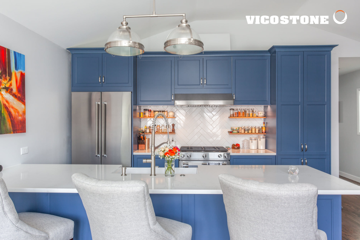 LAKE EFFECT BLUE AND WHITE KITCHEN